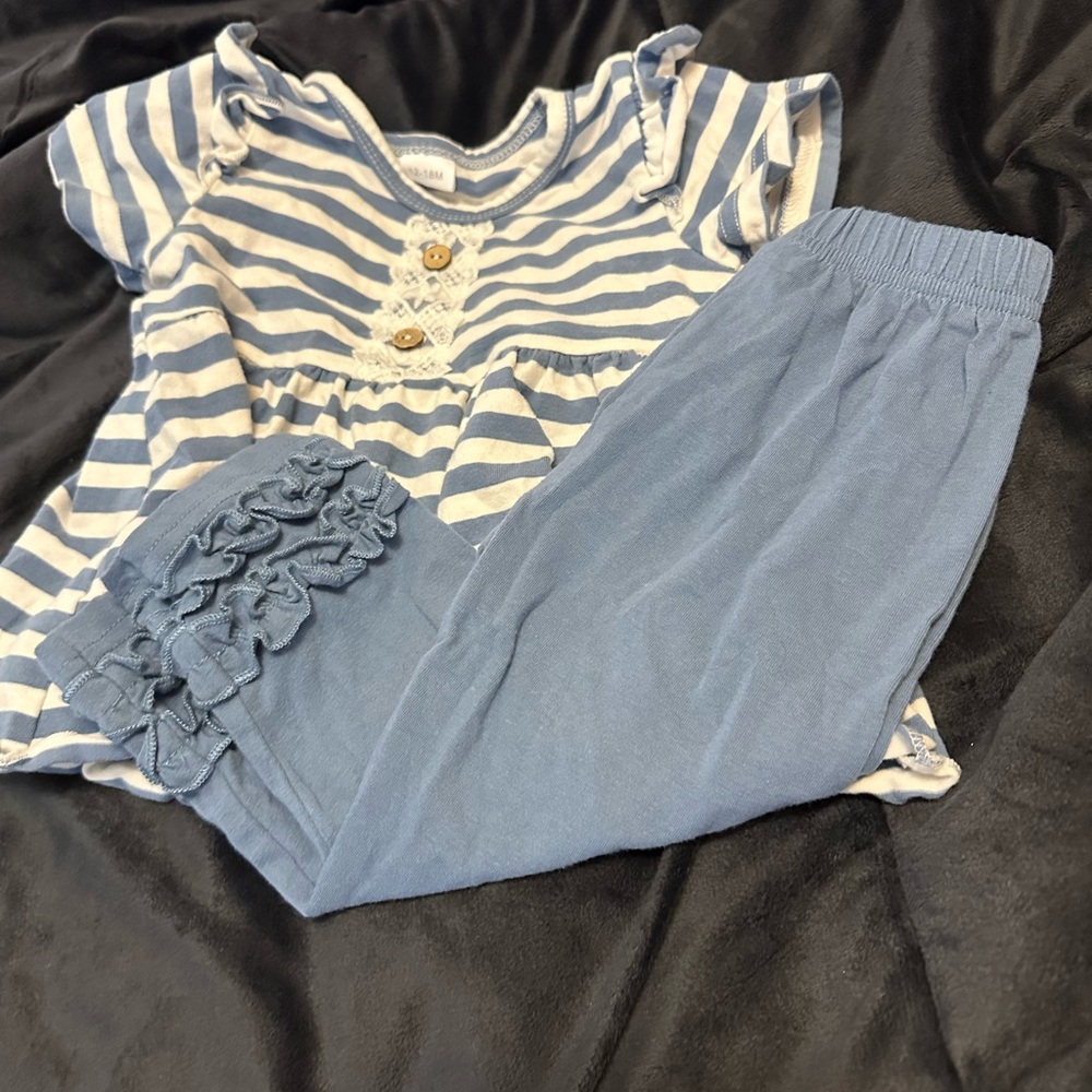 Striped Blue Baby Outfit - Bin 13